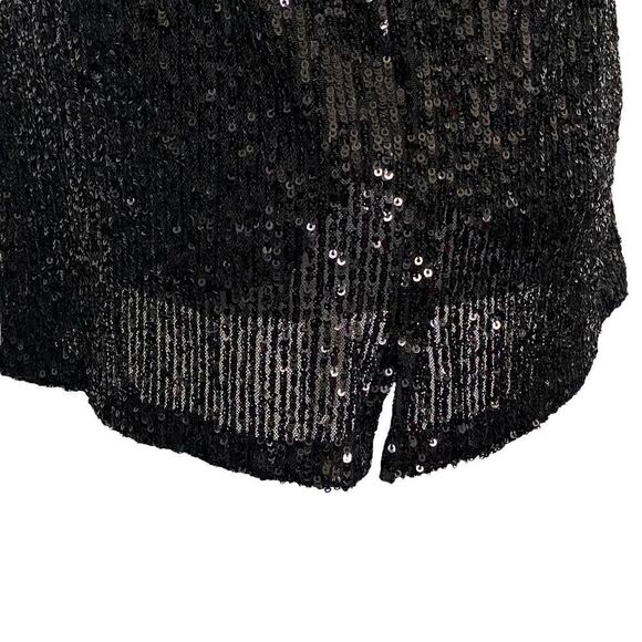 Rachel zoe top sequin black blouse size medium - Picture 5 of 10